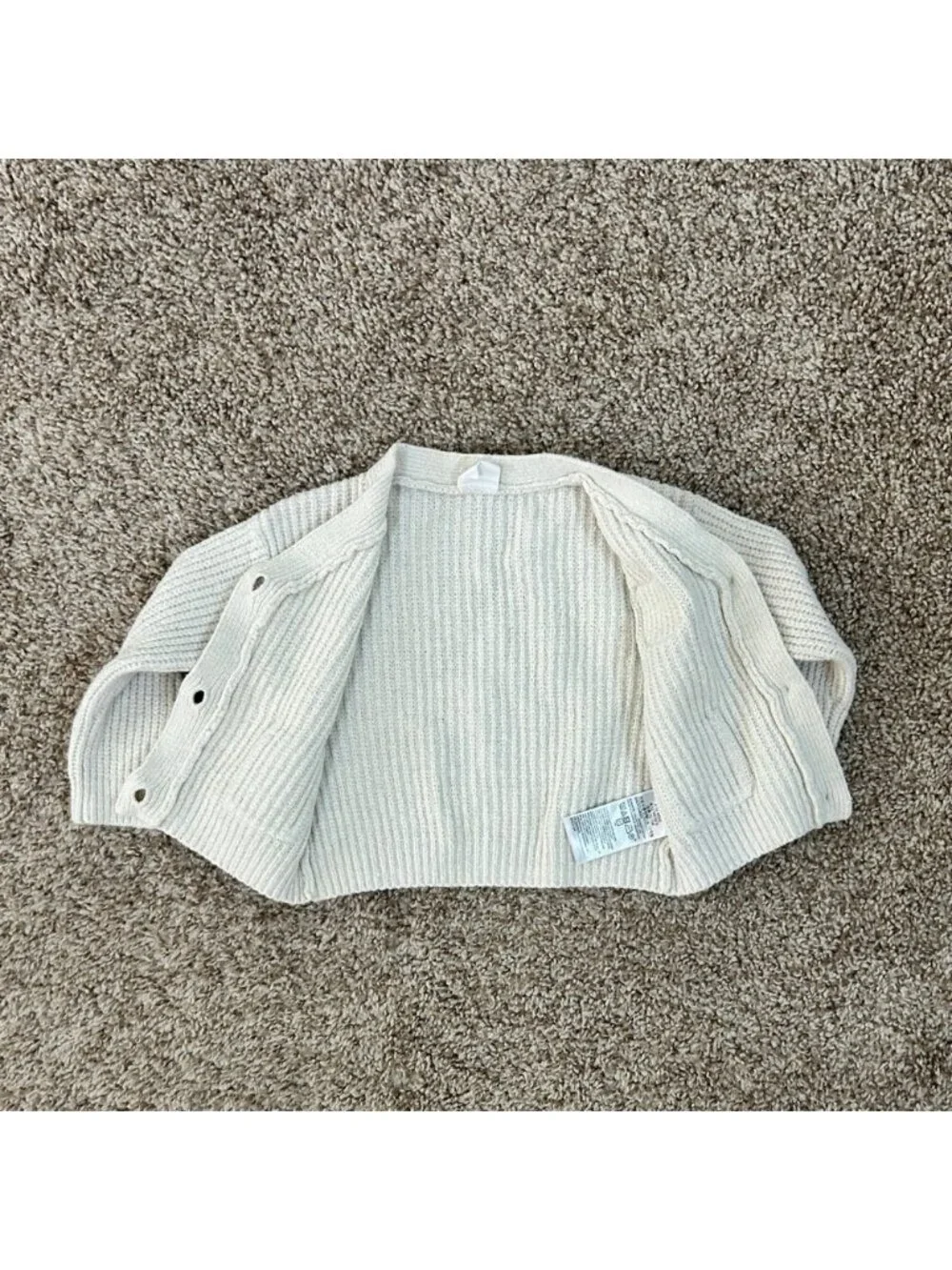 Baby‎ Gap I Brannan Bear Ribbed Knit Cardigan Sweater I Cream I Size 6-12 Months